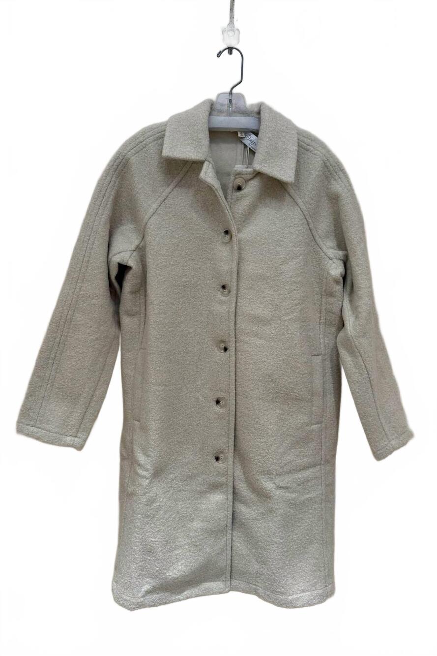 NEW HEM & THREAD women's textured tailored coat in ecru